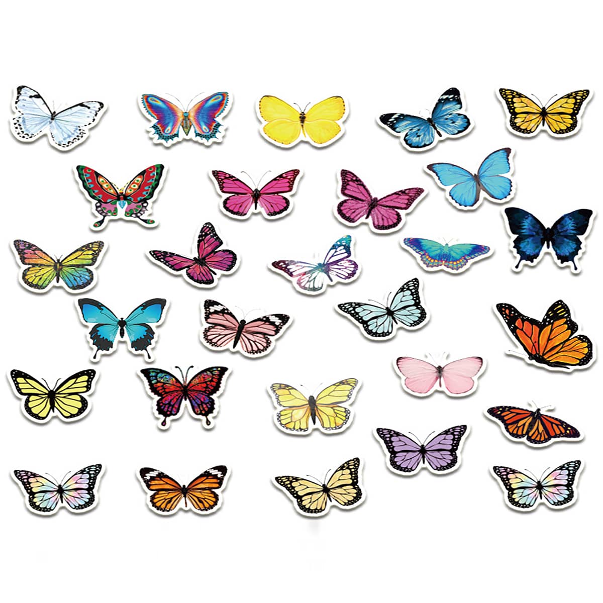 

50pcs Butterfly Sticker, Multicolor