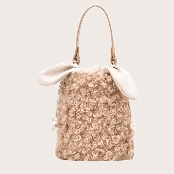 

Fluffy Bucket Bag, Khaki