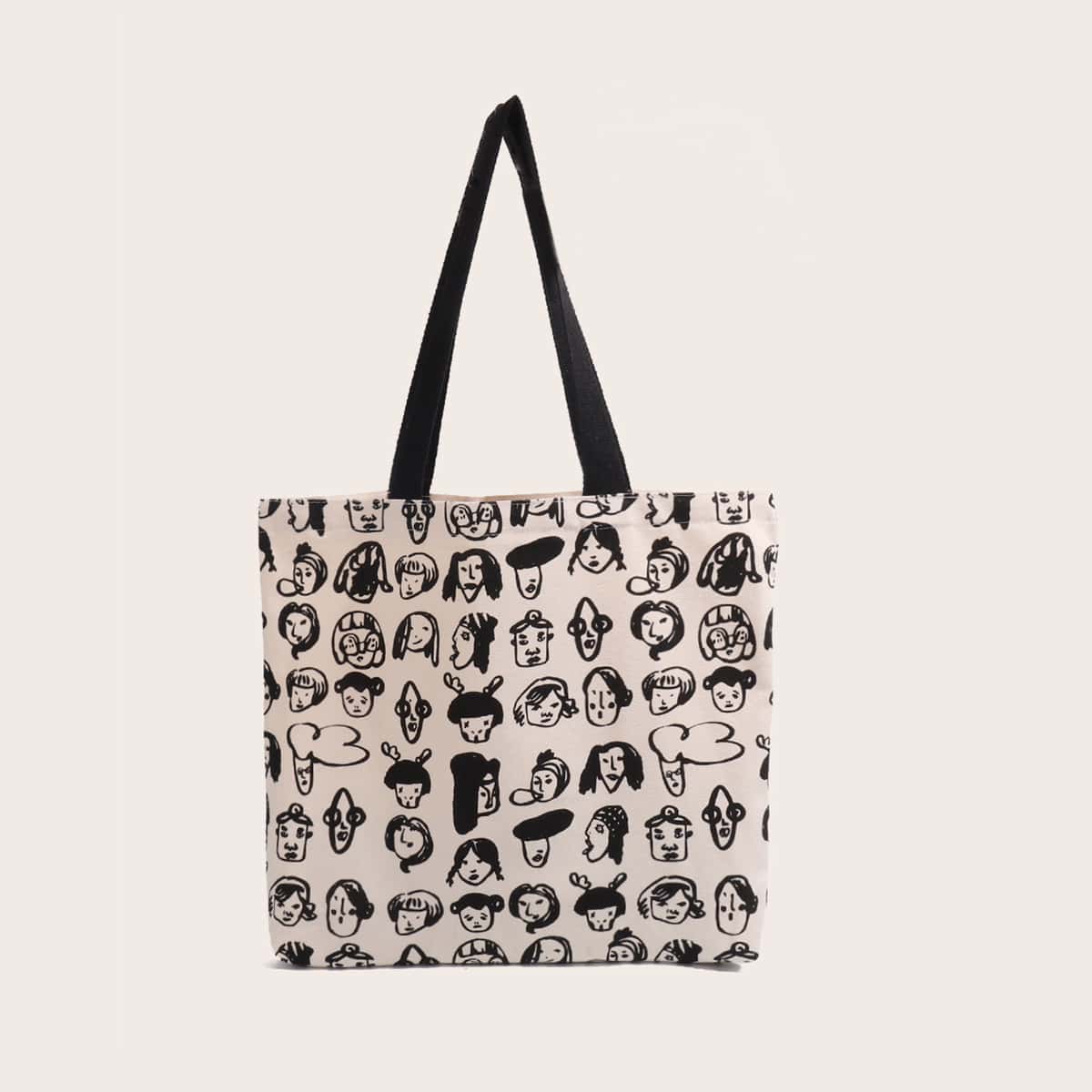

Figure Graphic Shopper Bag, Beige