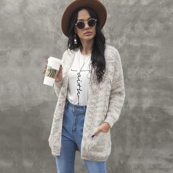 

Open Front Drop Shoulder Cardigan, Beige