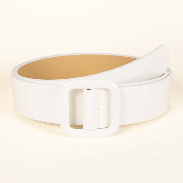 

Geo Buckle Belt, White