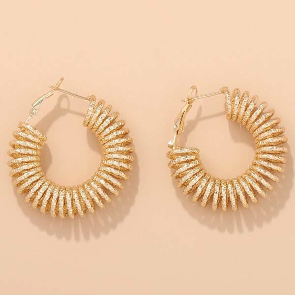 

Spring Design Hoop Earrings, Gold