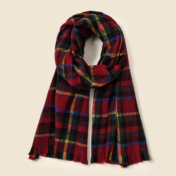 

Plaid Pattern Scarf, Multicolor