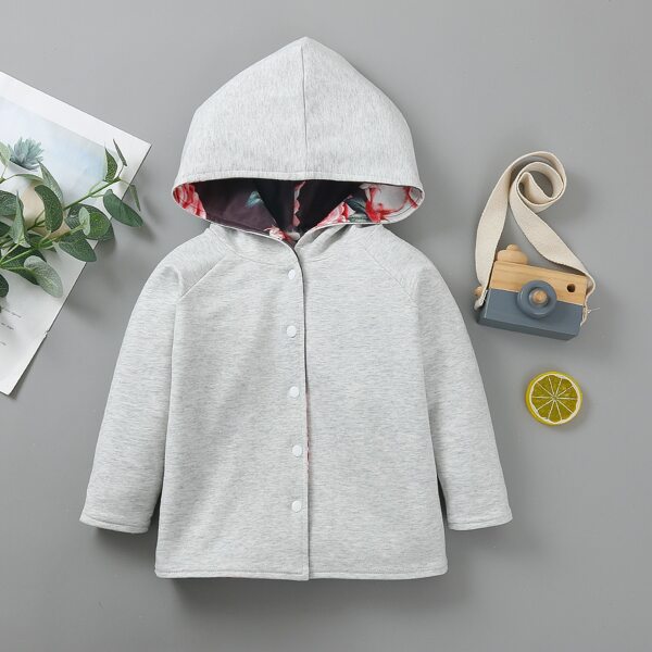 

Baby Boy Reversible Floral Print Hooded Coat, Multicolor