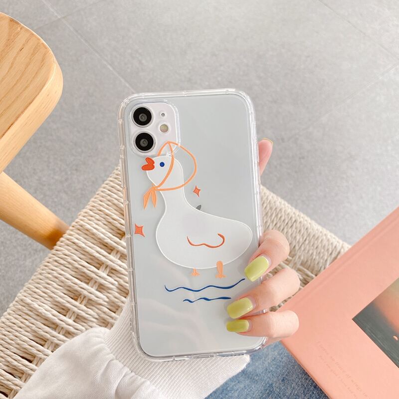 

Cartoon Duck Clear iPhone Case, Multicolor