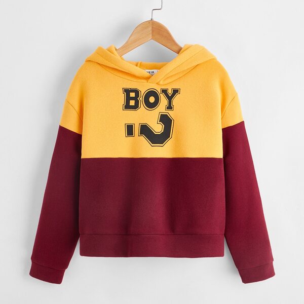 

Boys Letter Graphic Colorblock Hoodie, Multicolor