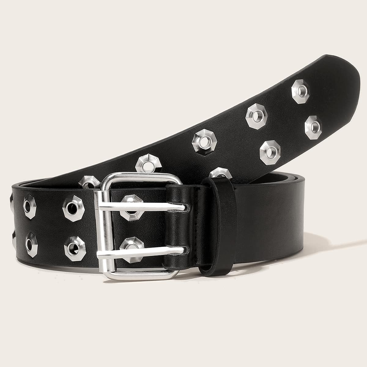 

Grommet Buckle Belt, Black