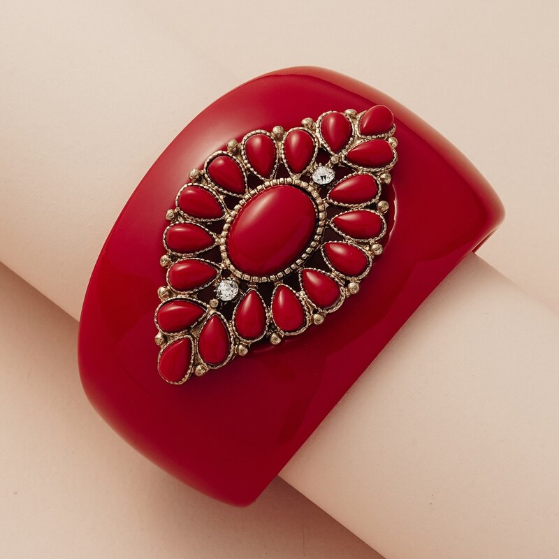 

Rhinestone Decor Bracelet, Red