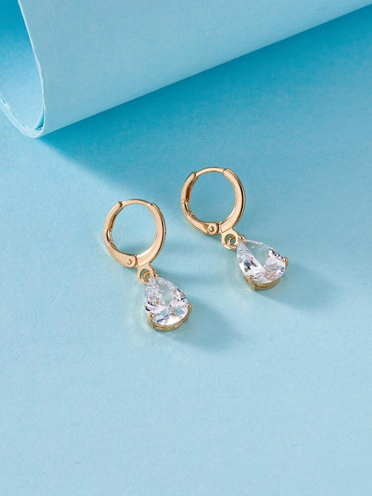 Cubic Zirconia Water Drop Earrings