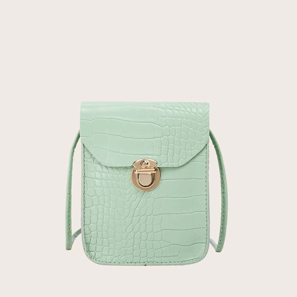 

Girls Croc Embossed Phone Bag, Green