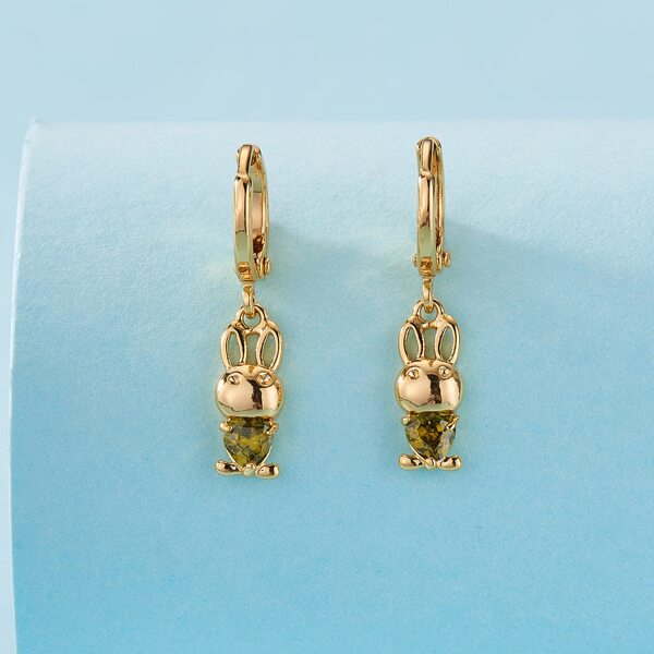 

Zircon Animal Drop Earrings, Green