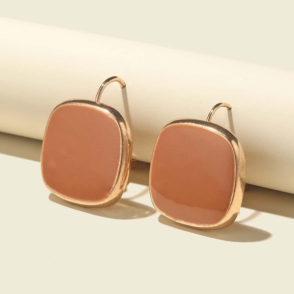 

Geo Design Earrings, Orange