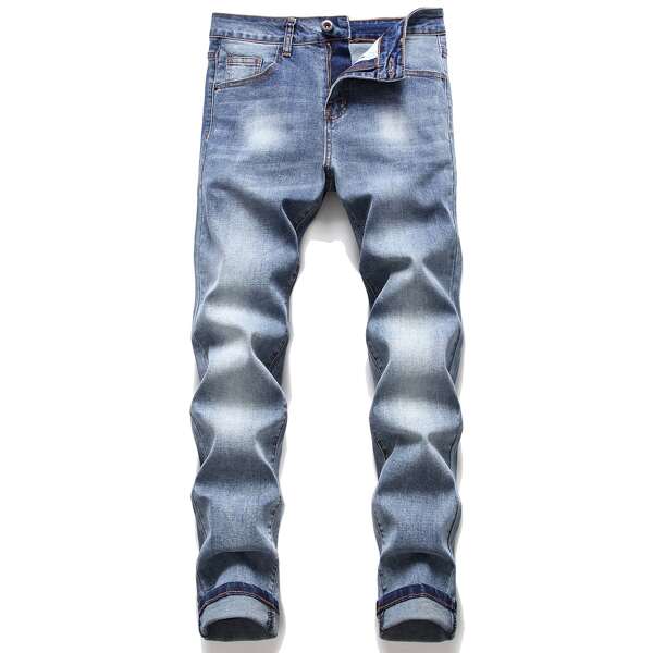 

Men Solid Pocket Detail Jeans, Medium wash
