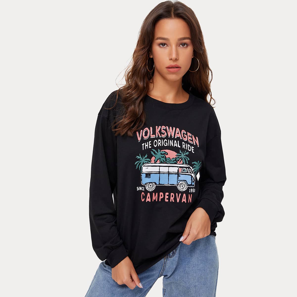 

Letter Bus Graphic Sweatshirt, Black