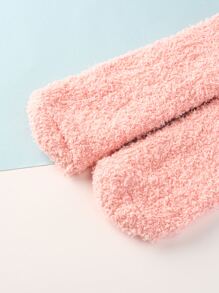 卡通圖案毛絨襪子 - 粉色 - 查看 4