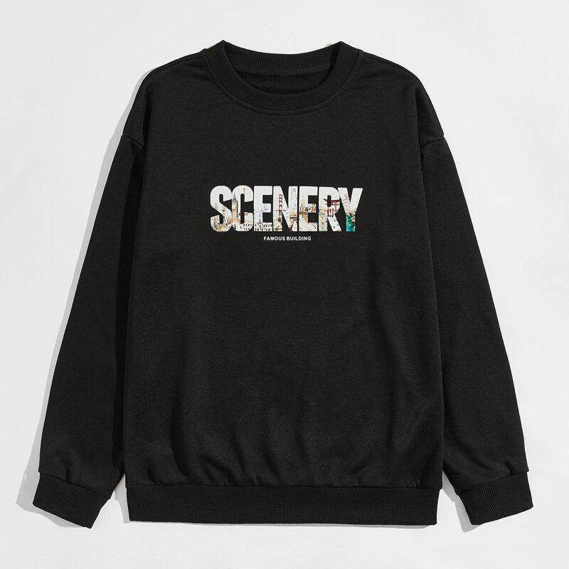 

Guys Letter Graphic Sweatshirt, Black