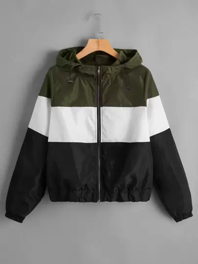 ☆CODEGRAPHY☆ UTILITY COLOR COMBINATION HOODED WINDBREAKER 1603070394d595a97c9ddaf1b68e64