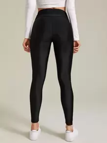 SHEIN Unity Xà cạp Dây kéo màu trơn Thể thao - màu đen - Xem 2