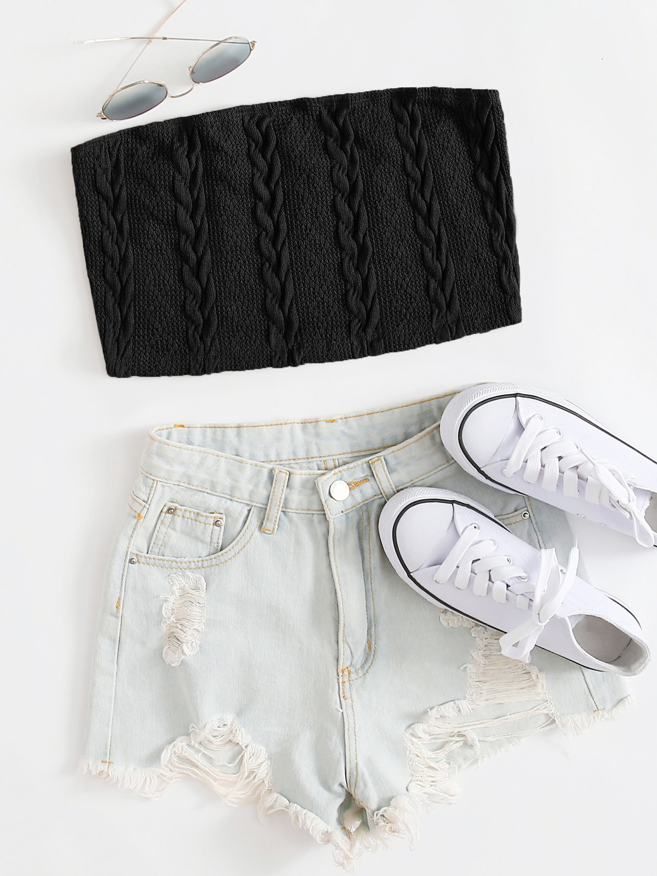 Cable Knit Bandeau Top thumbnail