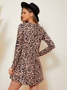 SHEIN LUNE Leopard Print Dress - Multicolor - View 2