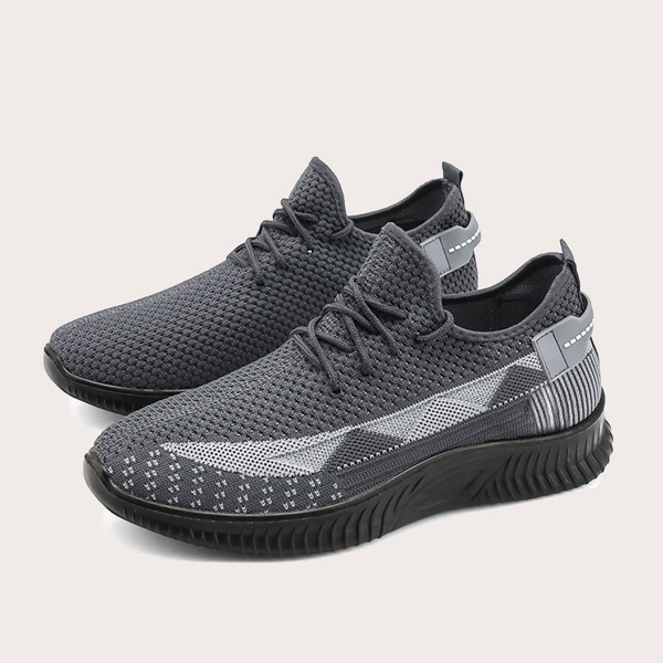 

Men Lace-up Front Wide Fit Sneakers, Dark grey