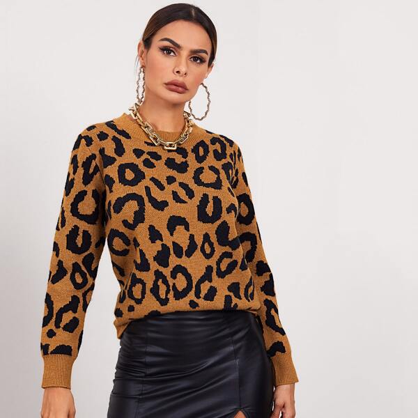 

Leopard Pattern Sweater, Multicolor