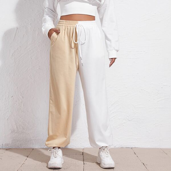 

Drawstring Waist Color Block Sweatpants, Multicolor
