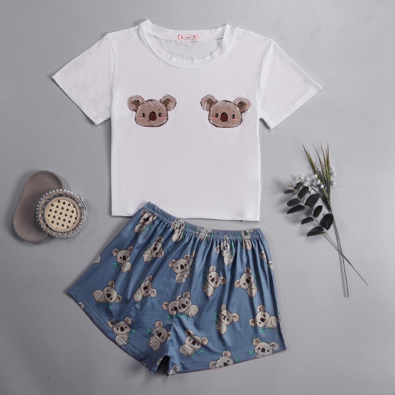 

Koala Graphic Pajama Set, Multicolor