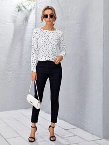 Polka Dot Top - White - View 4