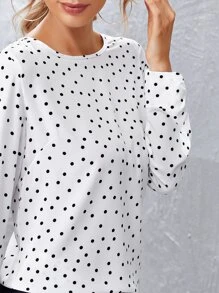 Polka Dot Top - White - View 5