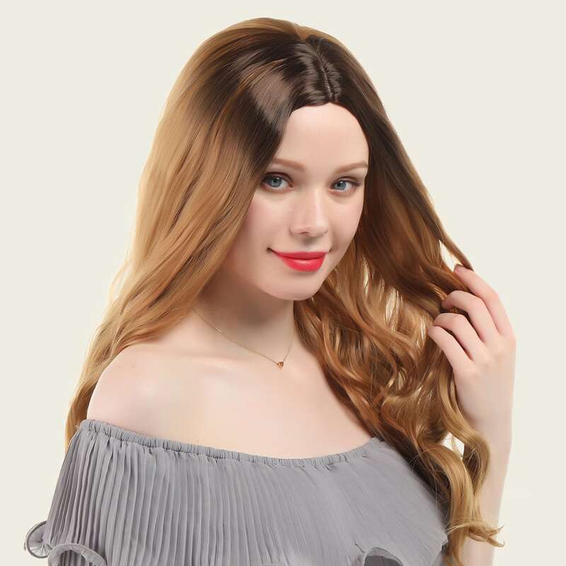 

Natural Ombre Long Curly Wig, Multicolor