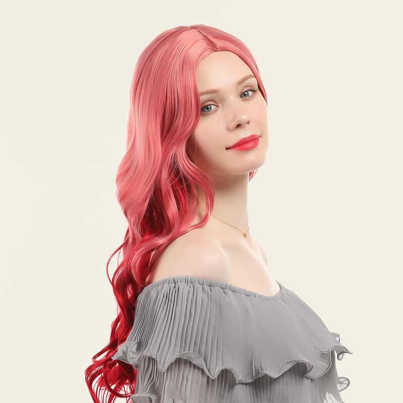 

Long Curly Wig, Watermelon pink