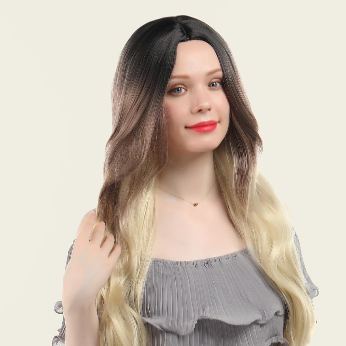 

Ombre Long Curly Wig, Multicolor