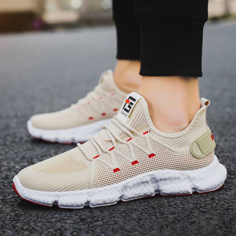 

Guys Lace Up Decor Low Top Sneakers, Khaki