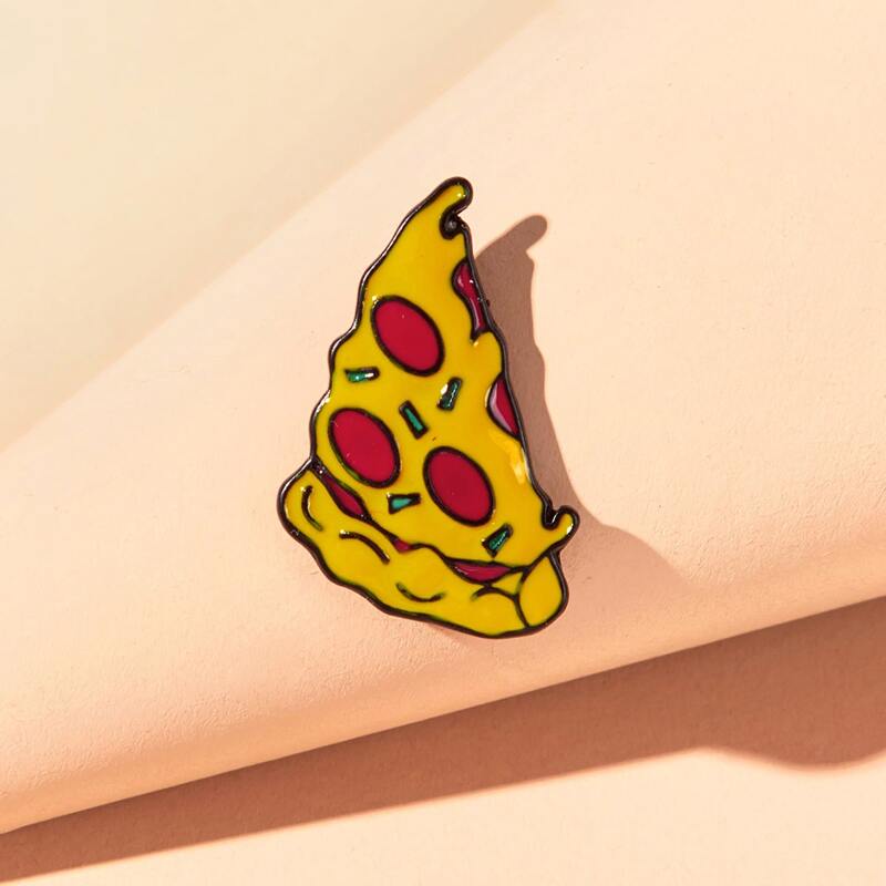 

1pc Pizza Brooch, Yellow