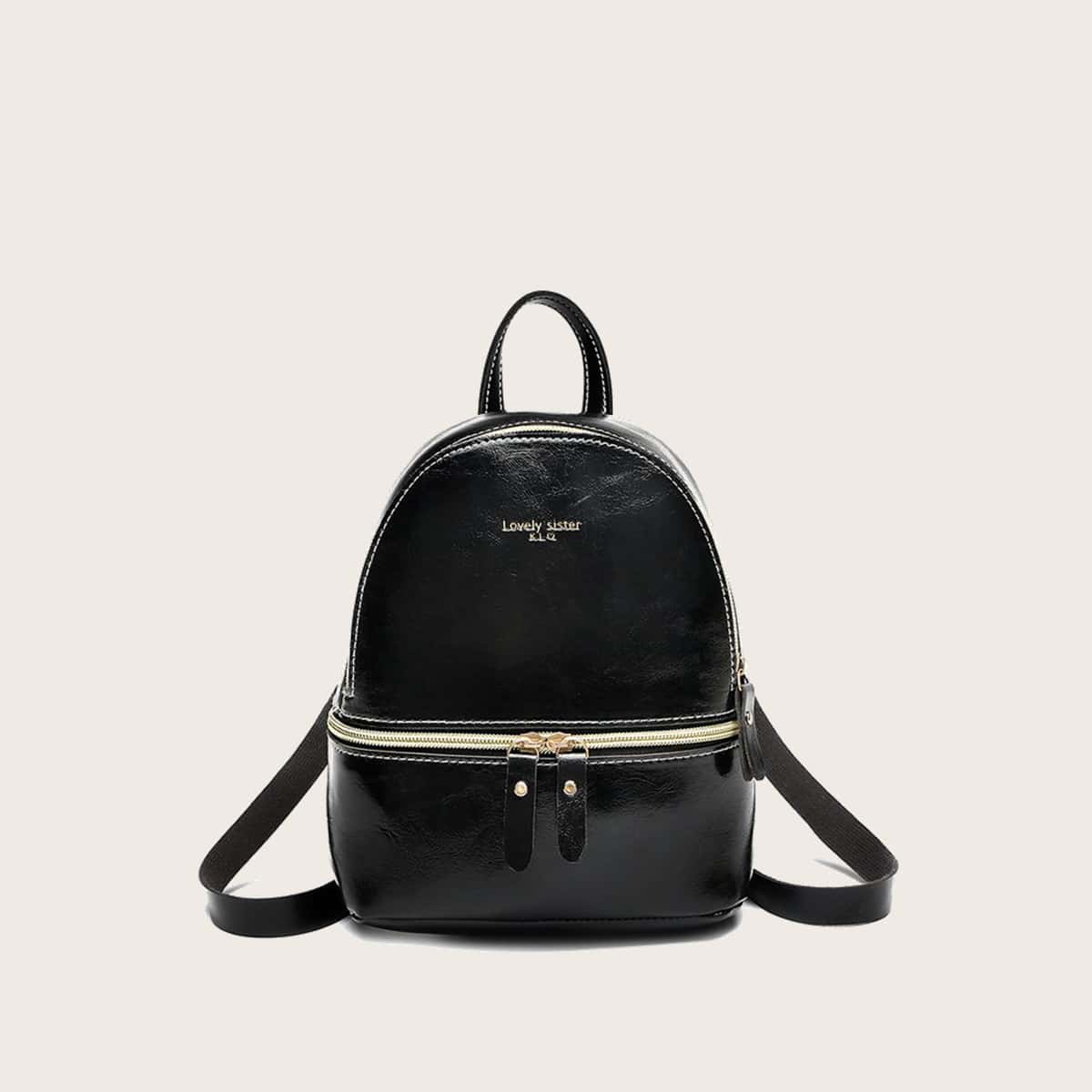 

Minimalist Zip Backpack, Black