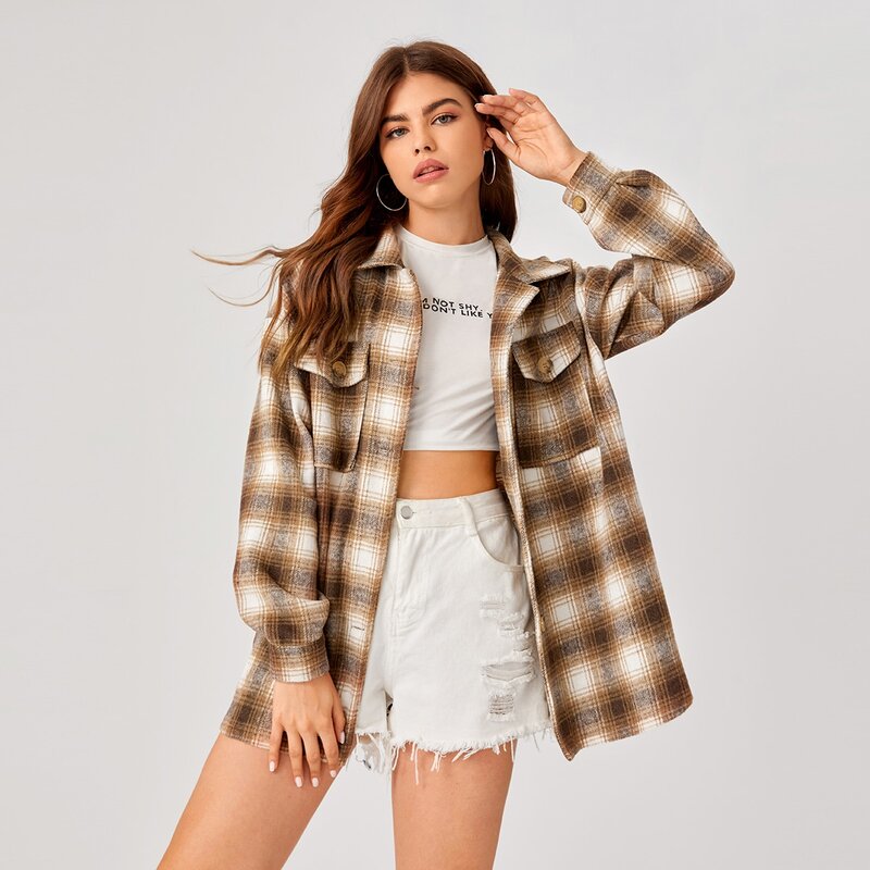

Flap-Pocket Plaid Overshirt, Multicolor