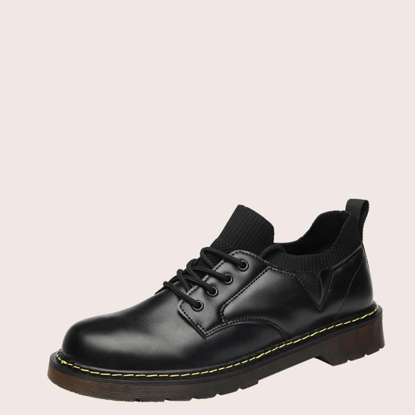 

Men Lace-up Decor Skate Shoes, Black