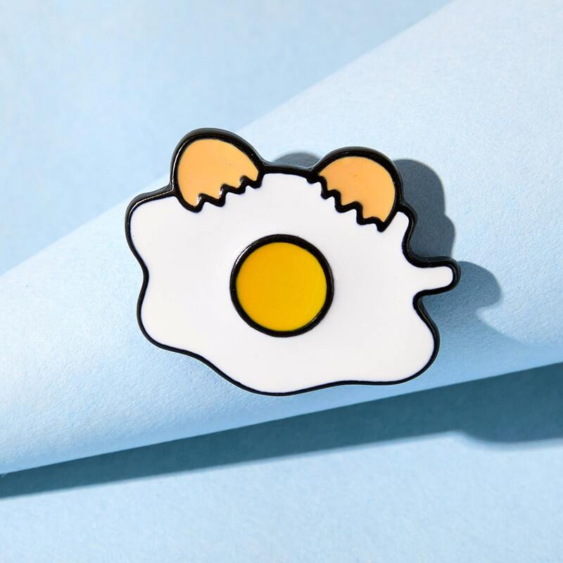 

Fried Egg Brooch, White