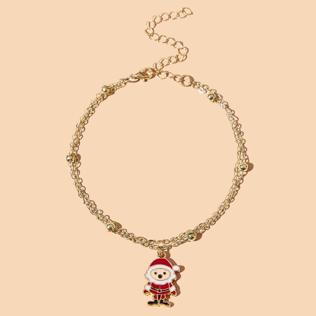 

Christmas Santa Claus Chain Bracelet, Gold