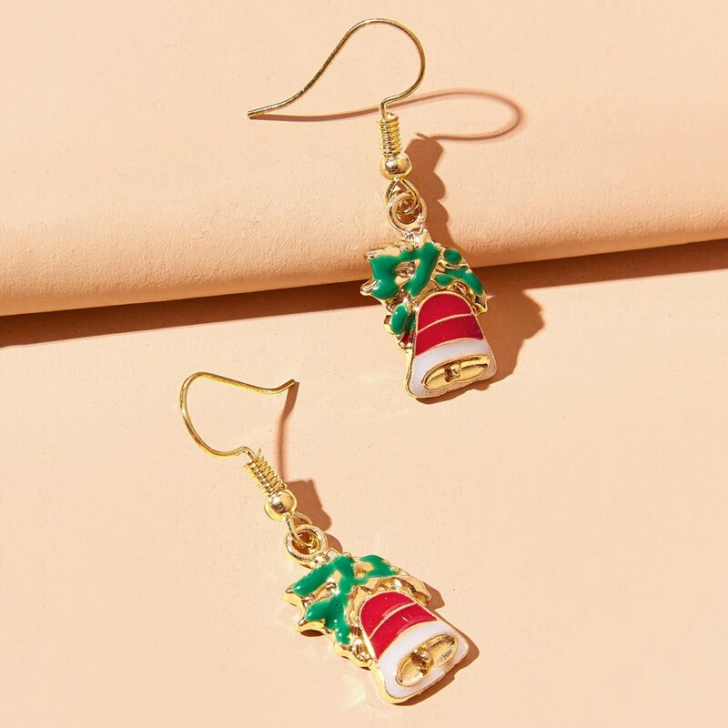 

Christmas Bell Drop Earrings, Gold