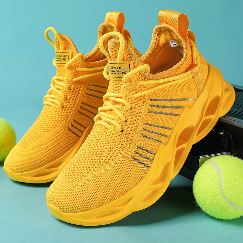 

Lace Up Decor Low Top Sneakers, Yellow