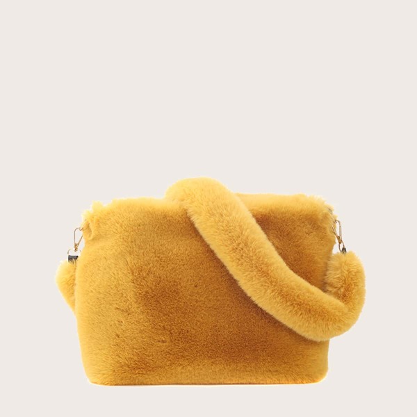 

Faux Fur Crossbody Bag, Yellow