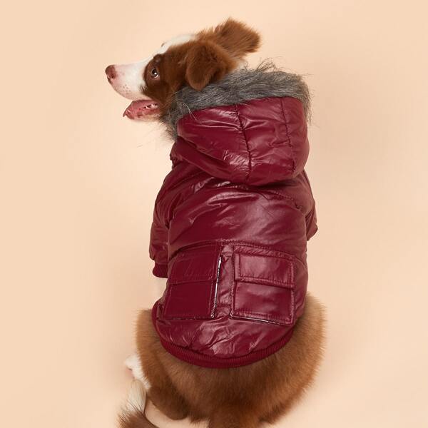 

Hooded Dog Coat, Burgundy