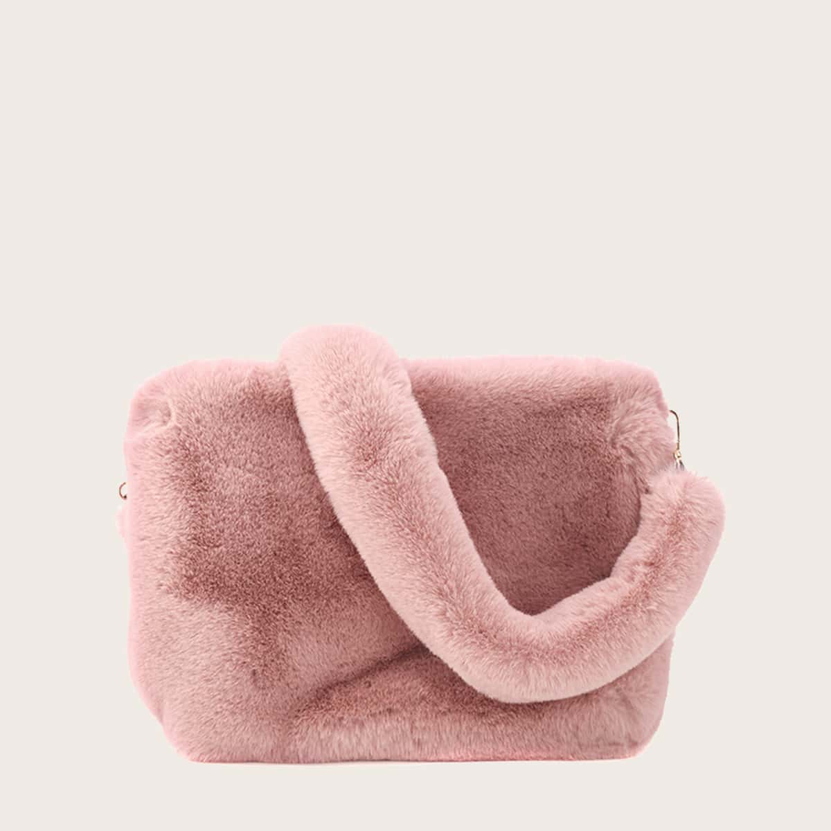 

Faux Fur Crossbody Bag, Pink