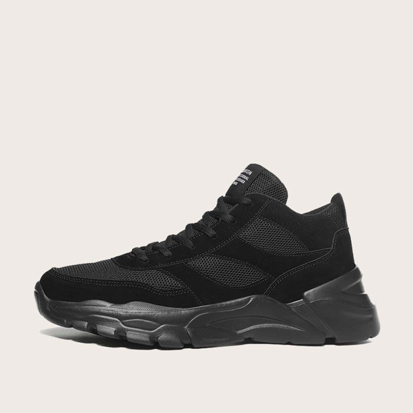 

Men Lace Up Front Wide Fit Chunky Sneakers, Black