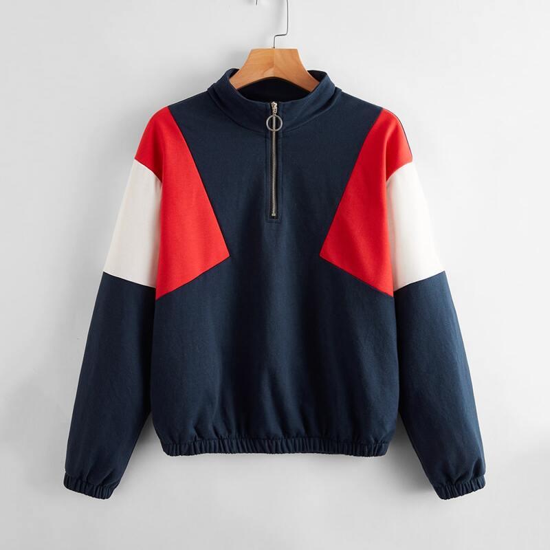 

Colorblock Half Zip Sweatshirt, Multicolor