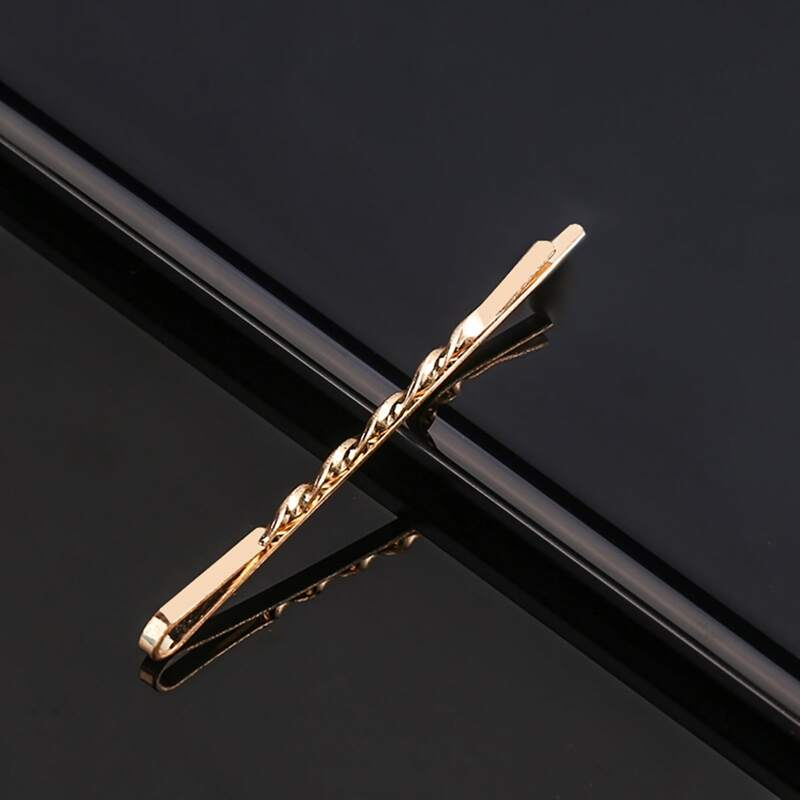 

5pcs Twisty Bobby Pin, Gold
