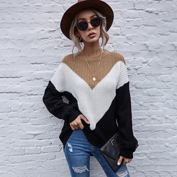 

Chevron Colorblock Sweater, Multicolor