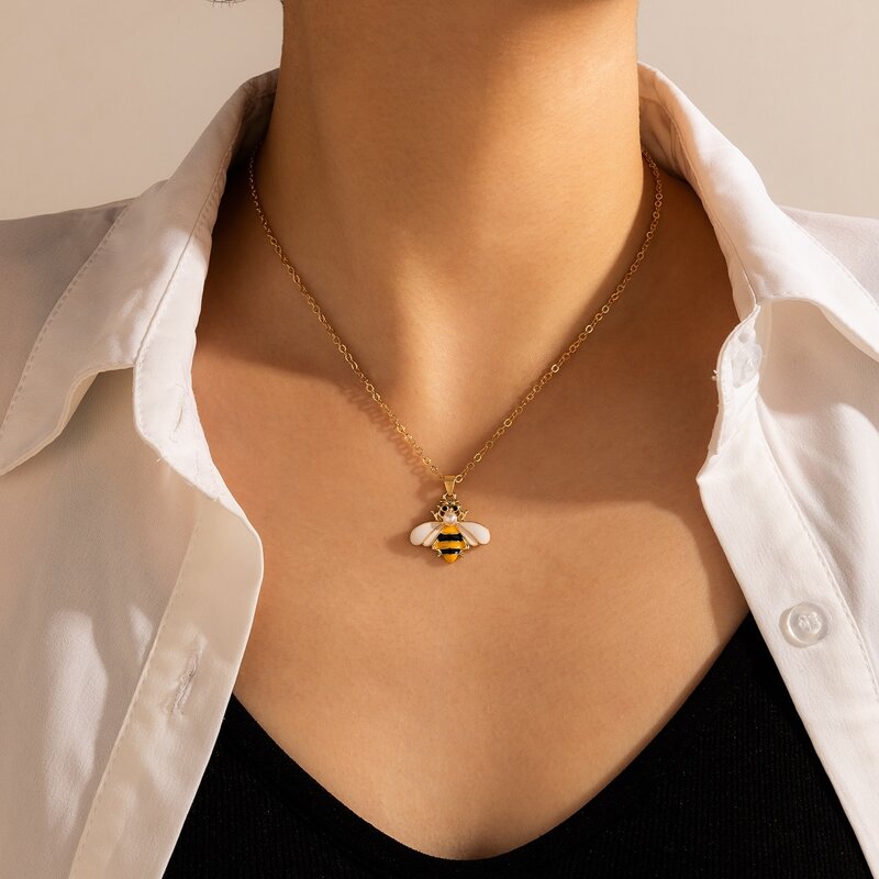 

Bee Pendant Chain Necklace, Multicolor